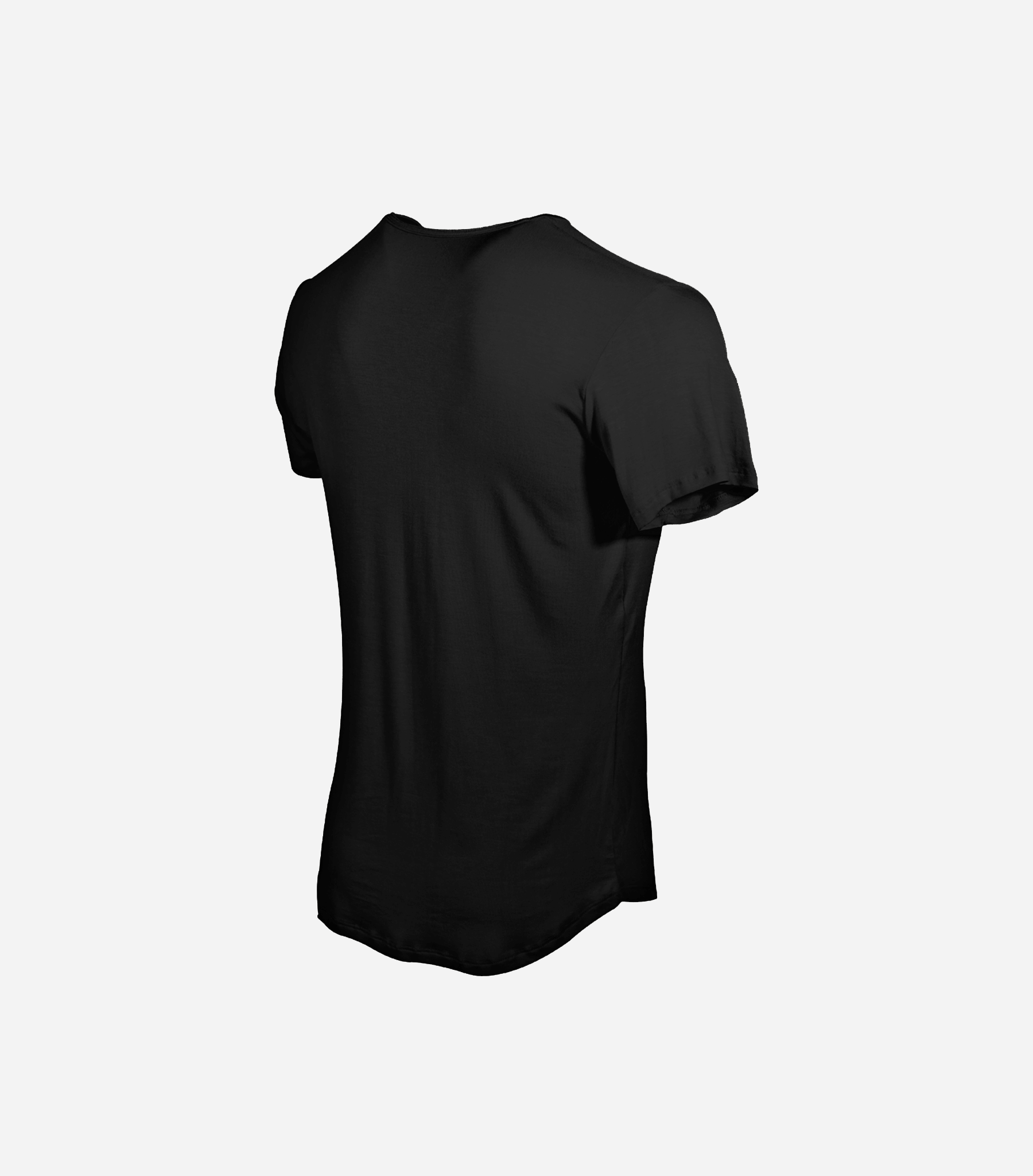 "Black Men's Bamboo Swift Curve Hem Tee - Stylish and Versatile T-Shirt" - Elevate your casual wardrobe with this black men's bamboo swift curve hem tee. The modern curved hemline adds a unique touch to this classic t-shirt, creating a stylish and contemporary look. Crafted from soft and sustainable bamboo fabric, this tee offers a comfortable and breathable fit. Whether you're heading to the gym or meeting friends, this black tee is a versatile and fashionable choice.